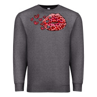 Charcoal Heather kiss with leopard and hearts Premium Sweatshirt - RanaPortraitStore