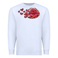 White kiss with leopard and hearts Premium Sweatshirt - RanaPortraitStore
