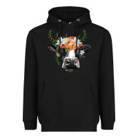 Black holstein cow head Heavyweight Hoodie - BarkalooDesign