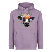 Lavender holstein cow head Heavyweight Hoodie - BarkalooDesign