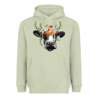 Matcha holstein cow head Heavyweight Hoodie - BarkalooDesign