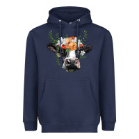 Navy holstein cow head Heavyweight Hoodie - BarkalooDesign