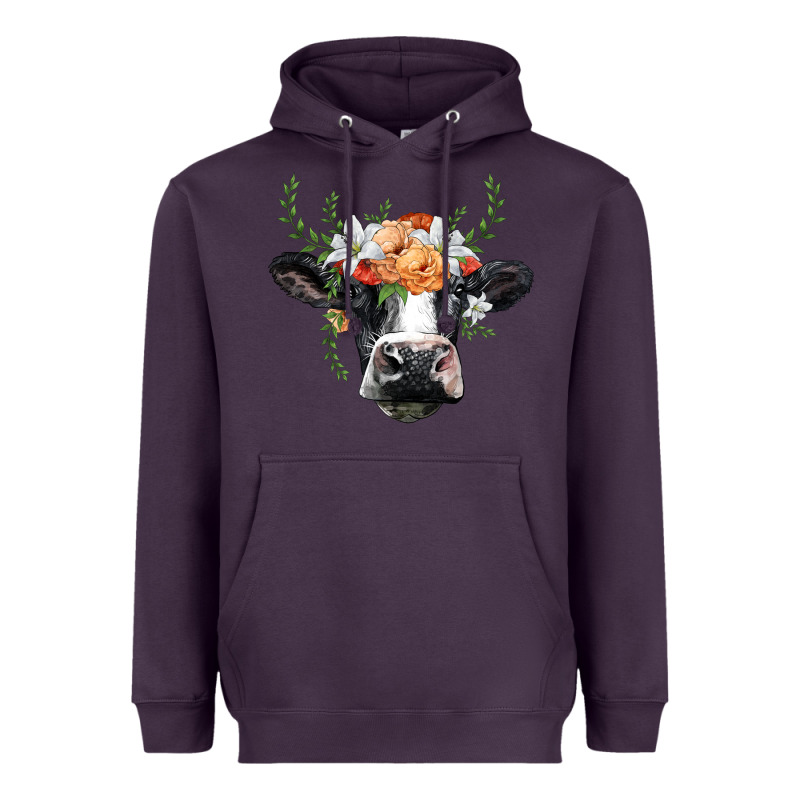 Holstein Cow Head Heavyweight Hoodie by BarkalooDesign | Teevron