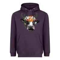 Plum holstein cow head Heavyweight Hoodie - BarkalooDesign