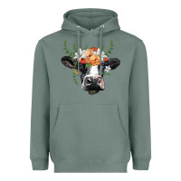 Sage holstein cow head Heavyweight Hoodie - BarkalooDesign