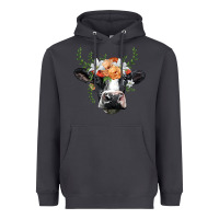 Smoke holstein cow head Heavyweight Hoodie - BarkalooDesign
