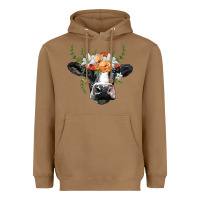 Toasted Coconut holstein cow head Heavyweight Hoodie - BarkalooDesign