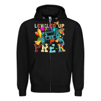 Black leveled up pre k Zipper Hoodie - NancyCooperArtShop