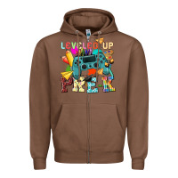 Chestnut leveled up pre k Zipper Hoodie - NancyCooperArtShop