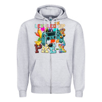 Heather Grey leveled up pre k Zipper Hoodie - NancyCooperArtShop