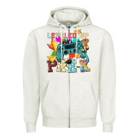 Oatmeal Heather leveled up pre k Zipper Hoodie - NancyCooperArtShop