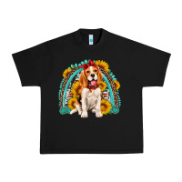 Black beagle turquoise and sunflowers rainbow Urban Heavy Tee - Artiststas
