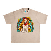 French Oak beagle turquoise and sunflowers rainbow Urban Heavy Tee - Artiststas