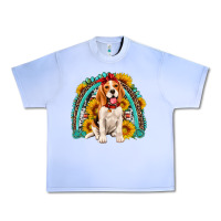 Grape Ice beagle turquoise and sunflowers rainbow Urban Heavy Tee - Artiststas