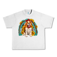 Lunar Rock beagle turquoise and sunflowers rainbow Urban Heavy Tee - Artiststas