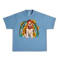 Pebble Blue beagle turquoise and sunflowers rainbow Urban Heavy Tee - Artiststas