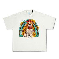 Pistachio beagle turquoise and sunflowers rainbow Urban Heavy Tee - Artiststas
