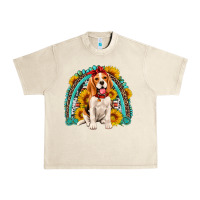 Sandshell beagle turquoise and sunflowers rainbow Urban Heavy Tee - Artiststas