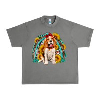 Tornado beagle turquoise and sunflowers rainbow Urban Heavy Tee - Artiststas