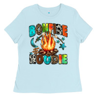 Baby Blue bonfire Ladies Tee - Zillion Design Studio