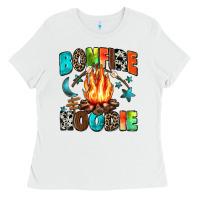 White bonfire Ladies Tee - Zillion Design Studio
