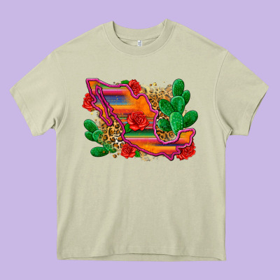 Mexico Map Heavy Core Tee Designed By Zillion Design Studio