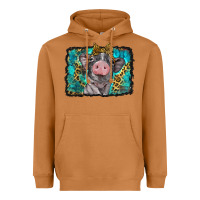 Meerkat baby pig with leopard background Heavyweight Hoodie - BarkalooDesign