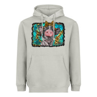 Moon Dust baby pig with leopard background Heavyweight Hoodie - BarkalooDesign