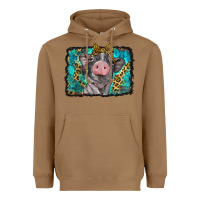 Toasted Coconut baby pig with leopard background Heavyweight Hoodie - BarkalooDesign