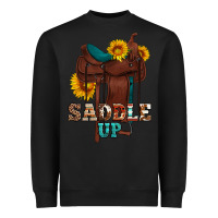 Black saddle up cowboy western sunflowers Heavyweight Sweatshirt - Artiststas