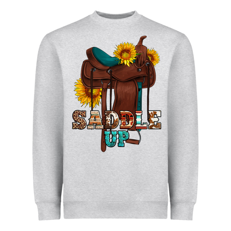 Saddle Up Cowboy Western Sunflowers Heavyweight Sweatshirt by Artiststas | Teevron
