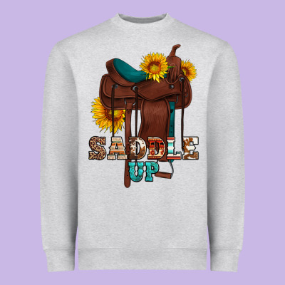 Saddle Up Cowboy Western Sunflowers Heavyweight Sweatshirt Designed By Artiststas