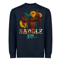 Navy saddle up cowboy western sunflowers Heavyweight Sweatshirt - Artiststas