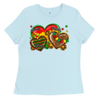 Baby Blue juneteenth heart Ladies Tee - texasbilliewilder