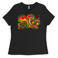Black juneteenth heart Ladies Tee - texasbilliewilder