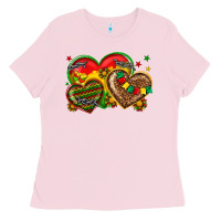 Bubblegum Pink juneteenth heart Ladies Tee - texasbilliewilder