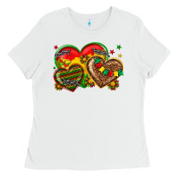 White juneteenth heart Ladies Tee - texasbilliewilder