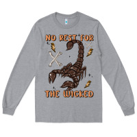 Heather Grey no rest for the wicked Long Sleeve Tee - MaliasSmallBusiness