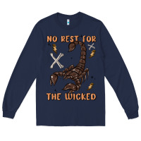 Navy no rest for the wicked Long Sleeve Tee - MaliasSmallBusiness