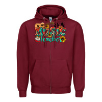 Burgundy music teacher Zipper Hoodie - NancyCooperArtShop