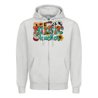 Dove Grey music teacher Zipper Hoodie - NancyCooperArtShop