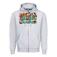 Heather Grey music teacher Zipper Hoodie - NancyCooperArtShop