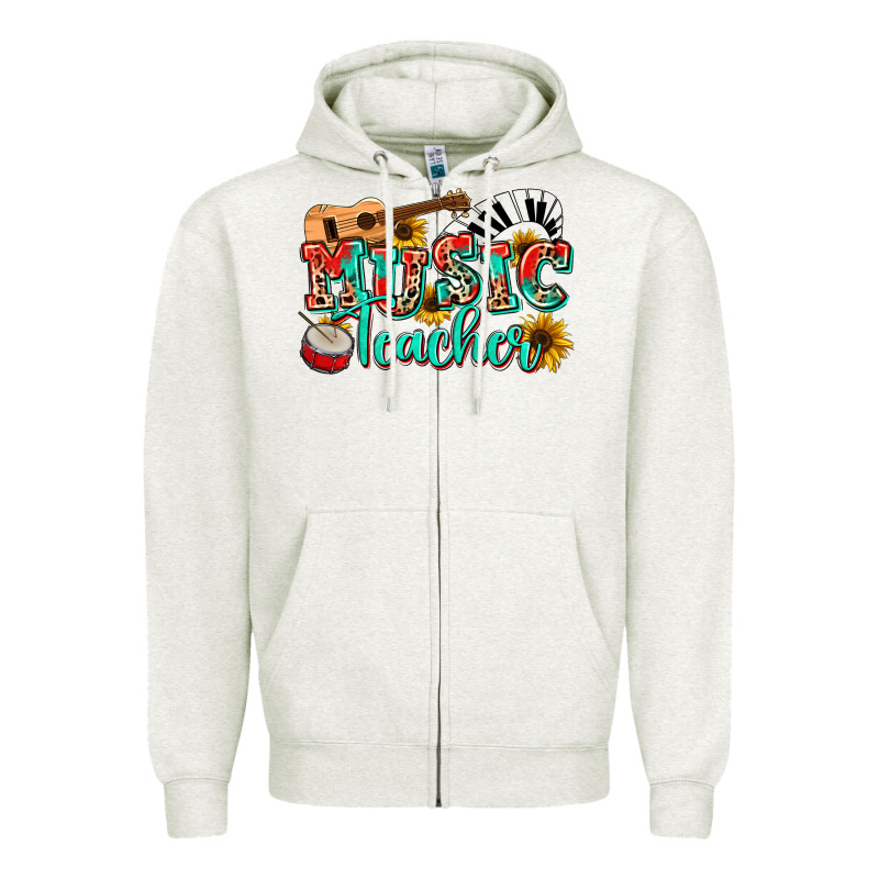 Music Teacher Zipper Hoodie by NancyCooperArtShop | Teevron