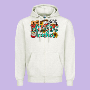 Music Teacher Zipper Hoodie Designed By Nancycooperartshop