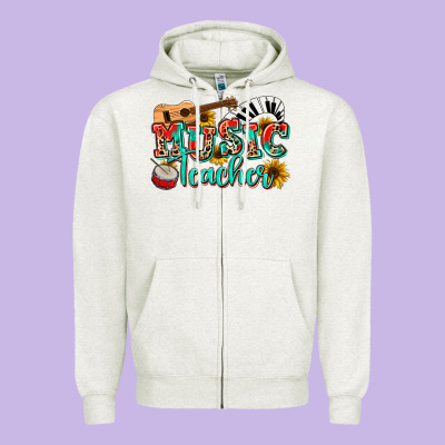 Music Teacher Zipper Hoodie Designed By Nancycooperartshop