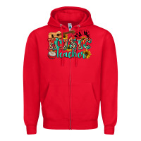 Red music teacher Zipper Hoodie - NancyCooperArtShop