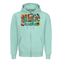 Seafoam music teacher Zipper Hoodie - NancyCooperArtShop