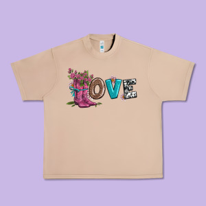 Valentines Day Love And Boots Urban Heavy Tee Designed By Adodesignshop