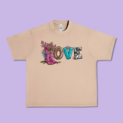 Valentines Day Love And Boots Urban Heavy Tee Designed By Adodesignshop