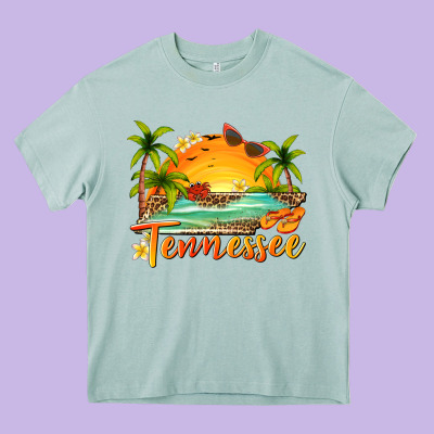Tennessee Summer Billie Wilder Heavy Core Tee Designed By Texasbilliewilder